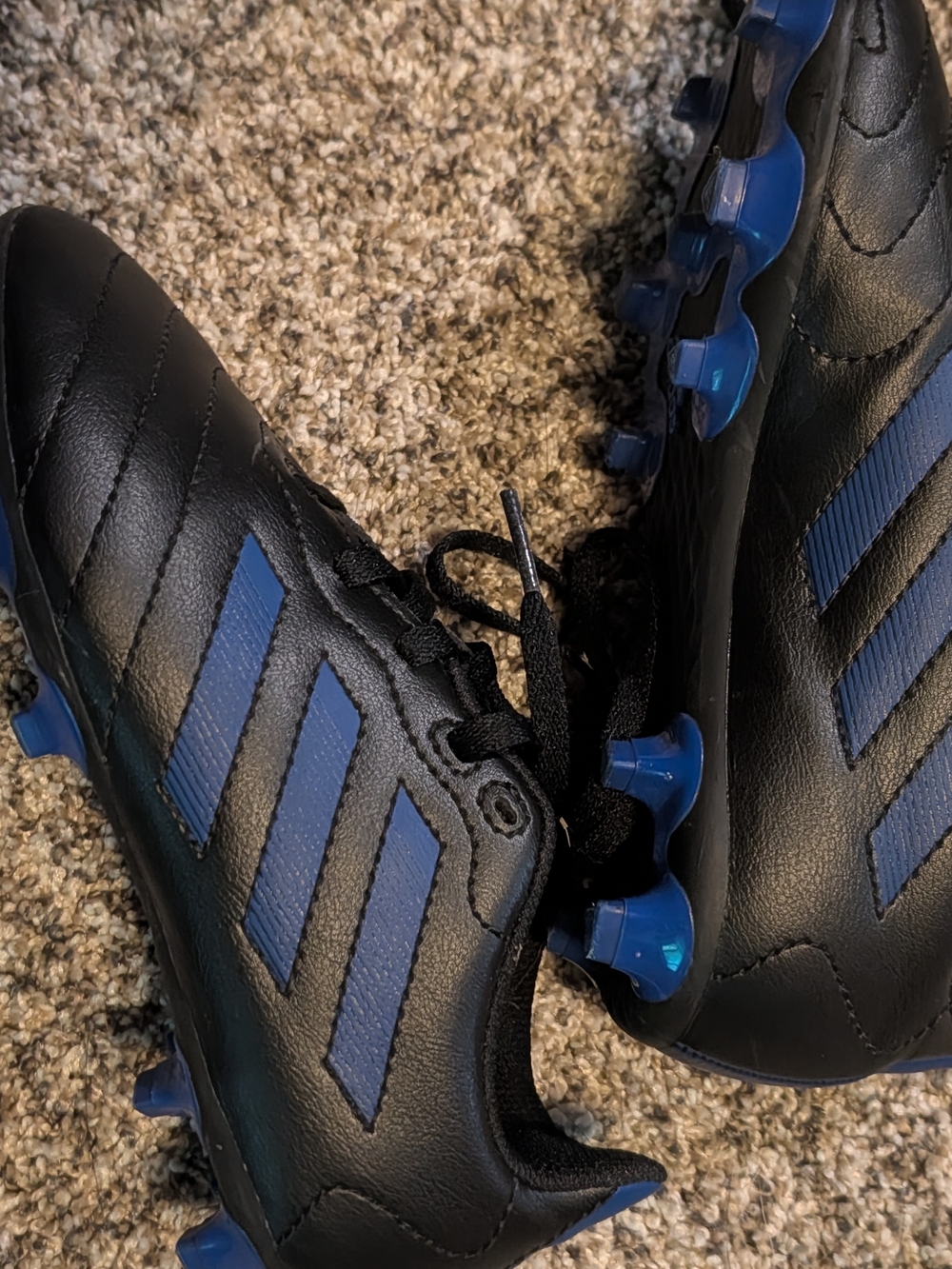 adidas Kid's Black and Blue Soccer Cleats